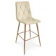 Set 2 scaune de bucatarie/bar, Artool, Libra, catifea bej deschis, picioare metal natur, 52x56x112 cm - imagine 4