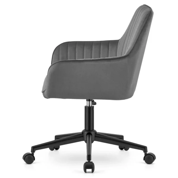 Scaun de birou, Artool, Roxy, rotativ, catifea, gri si negru, 60x65x80-89 cm - imagine 2