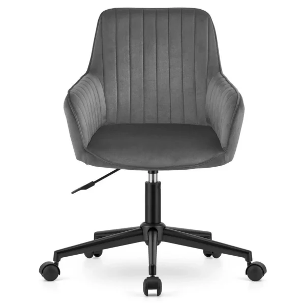 Scaun de birou, Artool, Roxy, rotativ, catifea, gri si negru, 60x65x80-89 cm - imagine 4