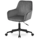 Scaun de birou, Artool, Roxy, rotativ, catifea, gri si negru, 60x65x80-89 cm - imagine 5