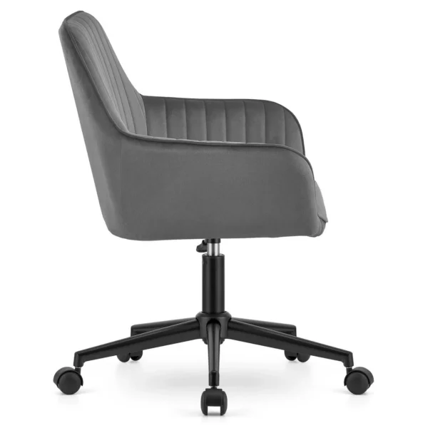 Scaun de birou, Artool, Roxy, rotativ, catifea, gri si negru, 60x65x80-89 cm - imagine 7