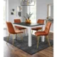 Scaun bucatarie/living, Artool, Split, catifea aramie, picioare metal auriu, 49x60x88 cm - imagine 11