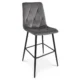 Scaun de bucatarie/bar, Artool, Libra, catifea gri inchis, picioare metal negru, 52x56x112 cm - imagine 2