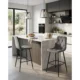 Scaun de bucatarie/bar, Artool, Libra, catifea gri inchis, picioare metal negru, 52x56x112 cm - imagine 4