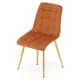 Scaun bucatarie/living, Artool, Split, catifea aramie, picioare metal auriu, 49x60x88 cm - imagine 3