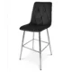 Scaun de bucatarie/bar, Artool, Libra, catifea neagra, picioare metal argintiu, 52x56x112 cm - imagine 6