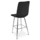 Scaun de bucatarie/bar, Artool, Libra, catifea neagra, picioare metal argintiu, 52x56x112 cm - imagine 9