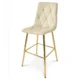 Scaun de bucatarie/bar, Artool, Libra, catifea bej deschis, picioare metal auriu, 52x56x112 cm - imagine 3