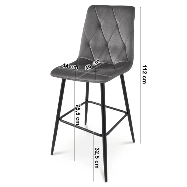 Scaun de bucatarie/bar, Artool, Libra, catifea bej deschis, picioare metal auriu, 52x56x112 cm - imagine 6