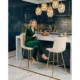 Scaun de bucatarie/bar, Artool, Libra, catifea bej deschis, picioare metal auriu, 52x56x112 cm - imagine 10