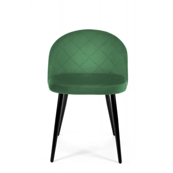 Scaun bucatarie/living, Akord, Brandy, catifea verde, picioare metal negru, 50x54x77 cm - imagine 4