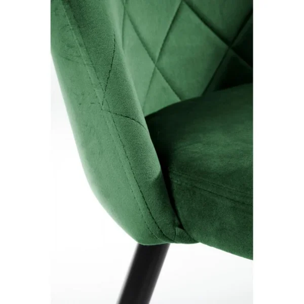 Scaun bucatarie/living, Akord, Brandy, catifea verde, picioare metal negru, 50x54x77 cm - imagine 3