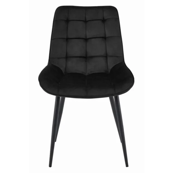 Scaun bucatarie/living, Artool, Bera, catifea neagra, picioare metal negru, 54x60x88 cm - imagine 8