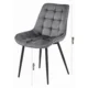 Scaun bucatarie/living, Artool, Bera, catifea neagra, picioare metal negru, 54x60x88 cm - imagine 7