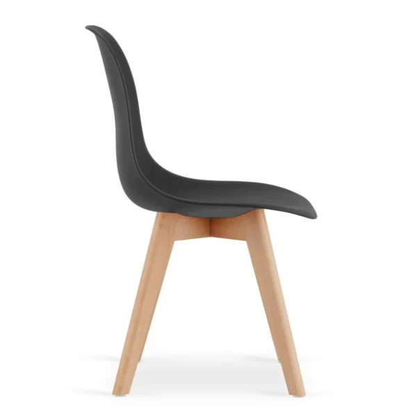 Scaun bucatarie/living, Artool, Kito, PP negru, picioare lemn natur, 46x54.5x80 cm - imagine 3