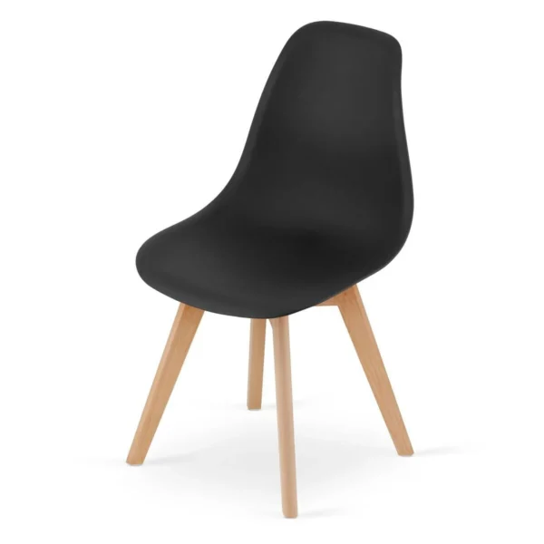 Scaun bucatarie/living, Artool, Kito, PP negru, picioare lemn natur, 46x54.5x80 cm - imagine 2