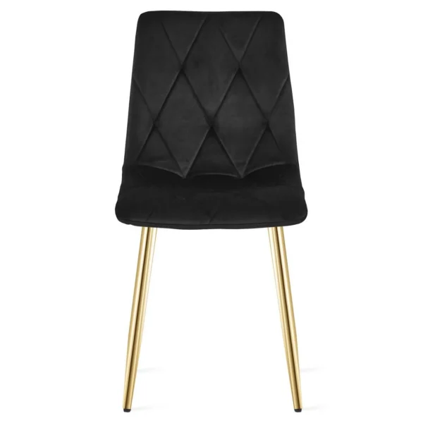 Scaun bucatarie/living, Artool, Libra, catifea neagra, picioare metal auriu, 45x54x86.5 cm - imagine 2
