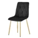 Scaun bucatarie/living, Artool, Libra, catifea neagra, picioare metal auriu, 45x54x86.5 cm - imagine 4