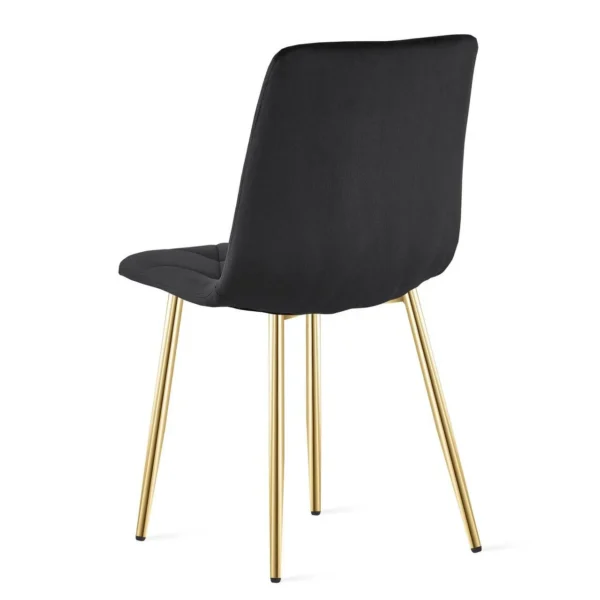 Scaun bucatarie/living, Artool, Libra, catifea neagra, picioare metal auriu, 45x54x86.5 cm - imagine 6
