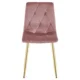Scaun bucatarie/living, Artool, Libra, catifea roz, picioare metal auriu, 45x54x86.5 cm - imagine 3