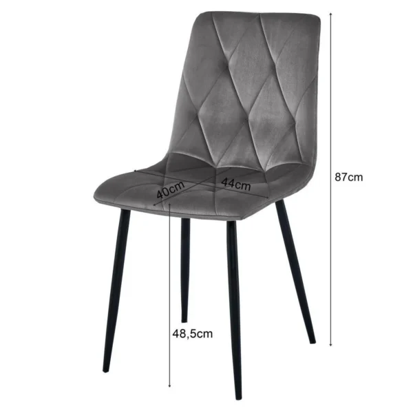 Scaun bucatarie/living, Artool, Libra, textil bej, picioare metal natur, 44.5x54.5x87 cm - imagine 2