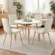 Set 4 scaune bucatarie/living, Artool, Libra, textil bej, picioare metal natur, 44.5x54.5x87 cm - imagine 9