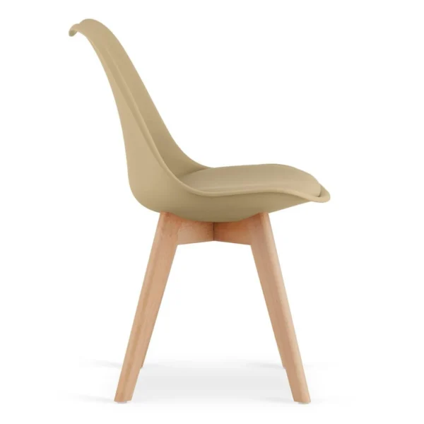 Scaun bucatarie/living, Artool, Mark, PP bej, picioare lemn natur, 49x52x82 cm - imagine 2