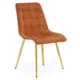 Scaun bucatarie/living, Artool, Split, catifea aramie, picioare metal auriu, 49x60x88 cm - imagine 2