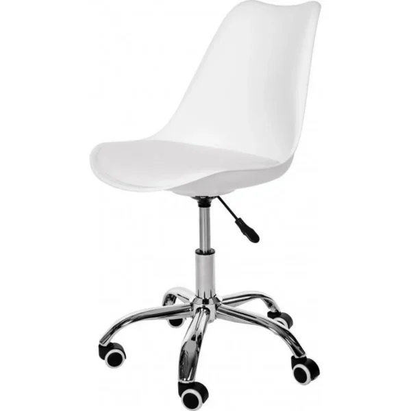 Scaun de birou pentru copii, rotativ, alb, max 125 kg, 44x40x80/90 cm - imagine 7