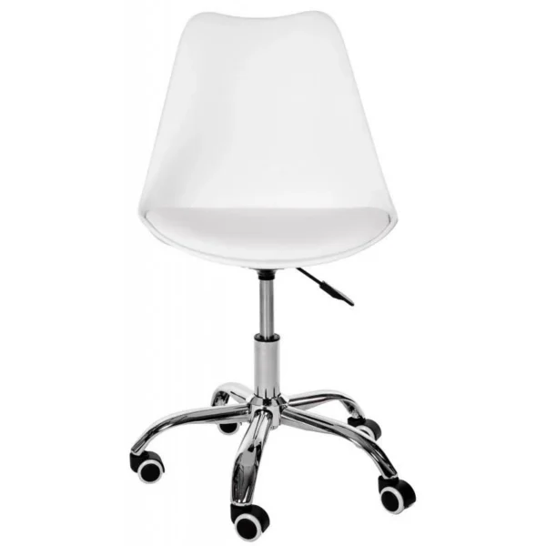 Scaun de birou pentru copii, rotativ, alb, max 125 kg, 44x40x80/90 cm - imagine 6