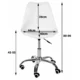 Scaun de birou pentru copii, rotativ, alb, max 125 kg, 44x40x80/90 cm - imagine 2