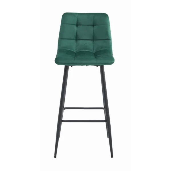 Scaun de bucatarie/bar, Artool, Arceto, catifea verde, picioare metal negru, 43.5x32.5x104 cm - imagine 5