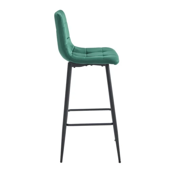 Scaun de bucatarie/bar, Artool, Arceto, catifea verde, picioare metal negru, 43.5x32.5x104 cm - imagine 4