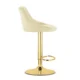 Scaun de bucatarie/bar, Artool, Kast, rotativ, catifea bej, picior metal auriu, 45.5x49x85-105 cm - imagine 2