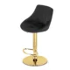 Scaun de bucatarie/bar, Artool, Kast, rotativ, catifea neagra, picior metal auriu, 45.5x49x85-105 cm - imagine 3