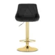 Scaun de bucatarie/bar, Artool, Kast, rotativ, catifea neagra, picior metal auriu, 45.5x49x85-105 cm - imagine 5