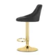 Scaun de bucatarie/bar, Artool, Kast, rotativ, catifea neagra, picior metal auriu, 45.5x49x85-105 cm - imagine 6