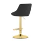 Scaun de bucatarie/bar, Artool, Kast, rotativ, catifea neagra, picior metal auriu, 45.5x49x85-105 cm - imagine 7