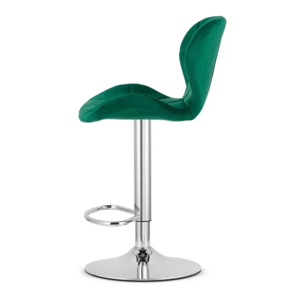 Scaun de bucatarie/bar, Artool, West, rotativ, catifea verde, picior metal argintiu, 46x48.5x90-111 cm - imagine 4