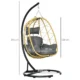 Scaun leagan suspendat, Wilona, ratan sintetic, galben si negru, perna gri, max 150 kg - imagine 8