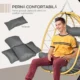 Scaun leagan suspendat, Wilona, ratan sintetic, galben si negru, perna gri, max 150 kg - imagine 5