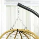 Scaun leagan suspendat, Wilona, ratan sintetic, galben si negru, perna gri, max 150 kg - imagine 3