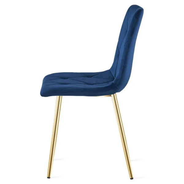 Scaun bucatarie/living, Artool, Libra, catifea bleumarin, picioare metal auriu, 45x54x86.5 cm - imagine 2