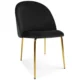 Scaun bucatarie/living, Artool, Inca, catifea neagra, picioare metal auriu, 49x55x78 cm - imagine 6