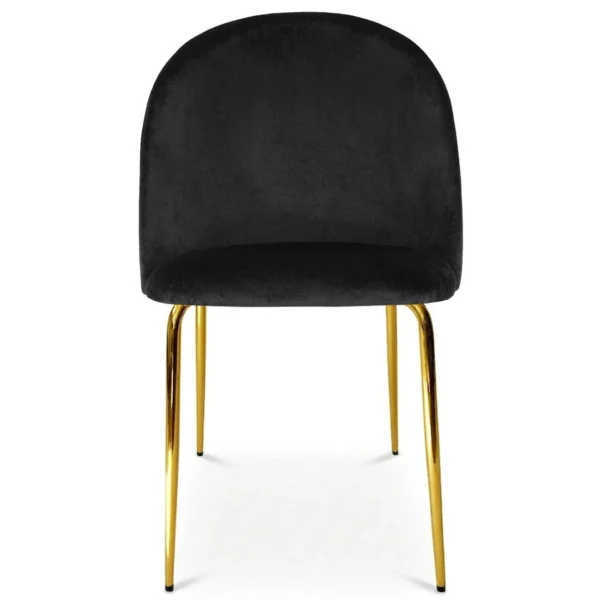 Scaun bucatarie/living, Artool, Inca, catifea neagra, picioare metal auriu, 49x55x78 cm - imagine 8