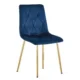 Scaun bucatarie/living, Artool, Libra, catifea bleumarin, picioare metal auriu, 45x54x86.5 cm - imagine 7