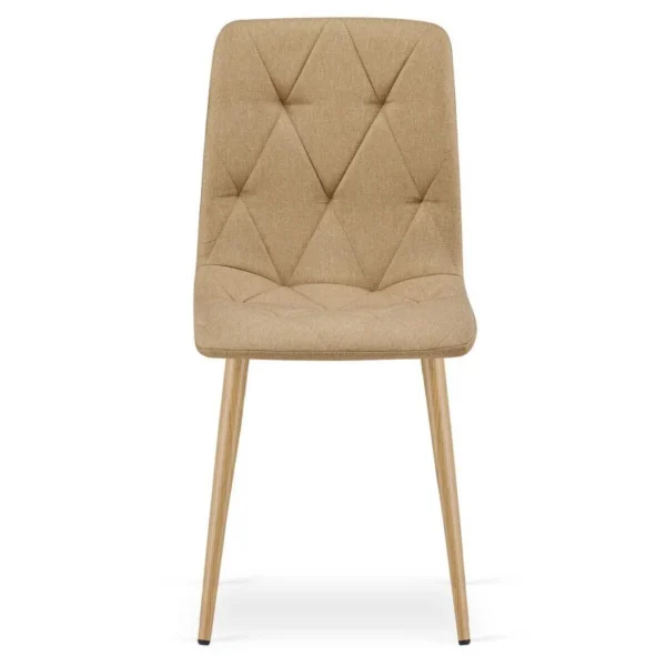 Scaun bucatarie/living, Artool, Libra, textil maro, picioare metal natur, 44.5x54.5x87 cm - imagine 2