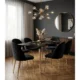 Scaun bucatarie/living, Artool, Inca, catifea neagra, picioare metal auriu, 49x55x78 cm - imagine 7