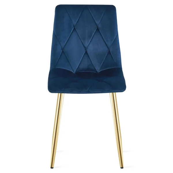 Scaun bucatarie/living, Artool, Libra, catifea bleumarin, picioare metal auriu, 45x54x86.5 cm - imagine 8