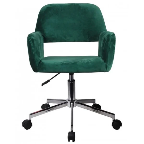 Scaun rotativ, catifea, verde, max 120 kg, 58x60x78/90 cm - imagine 3